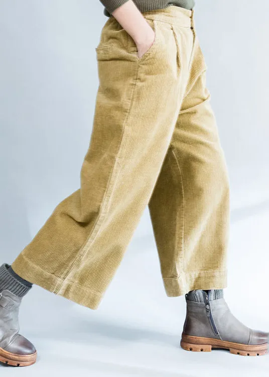 2021 khaki thick corduroy trousers loose casual wide leg pants
