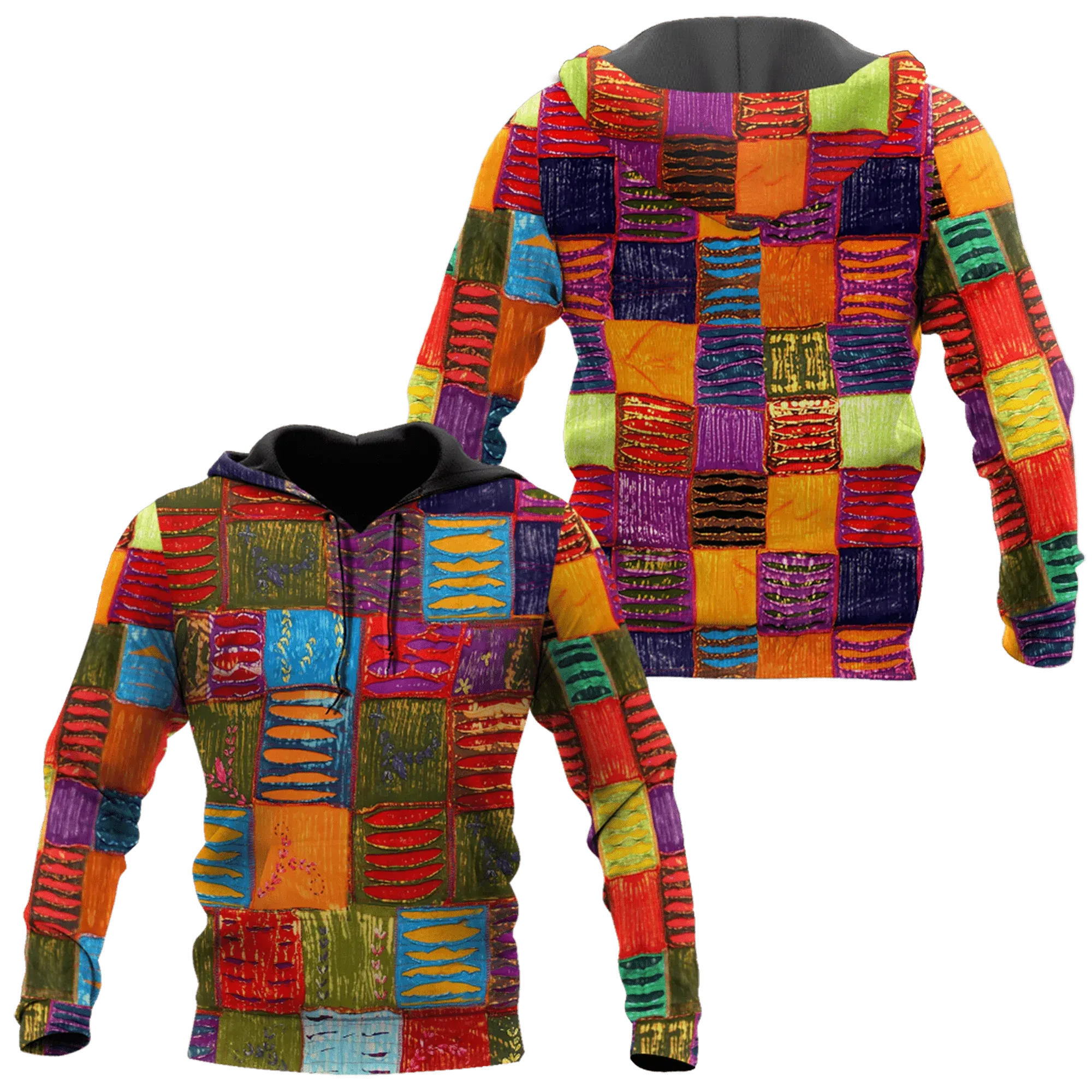 3D All Over Printed Hippie Hoodie, Colorful Patter Hoodie For Hippie, Hippie Gift