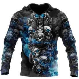 3D All Over Printed Skull Hoodie Skull Smoke Hoodie For Adult