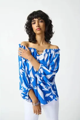 ABSTRACT OFF THE SHOULDER TOP