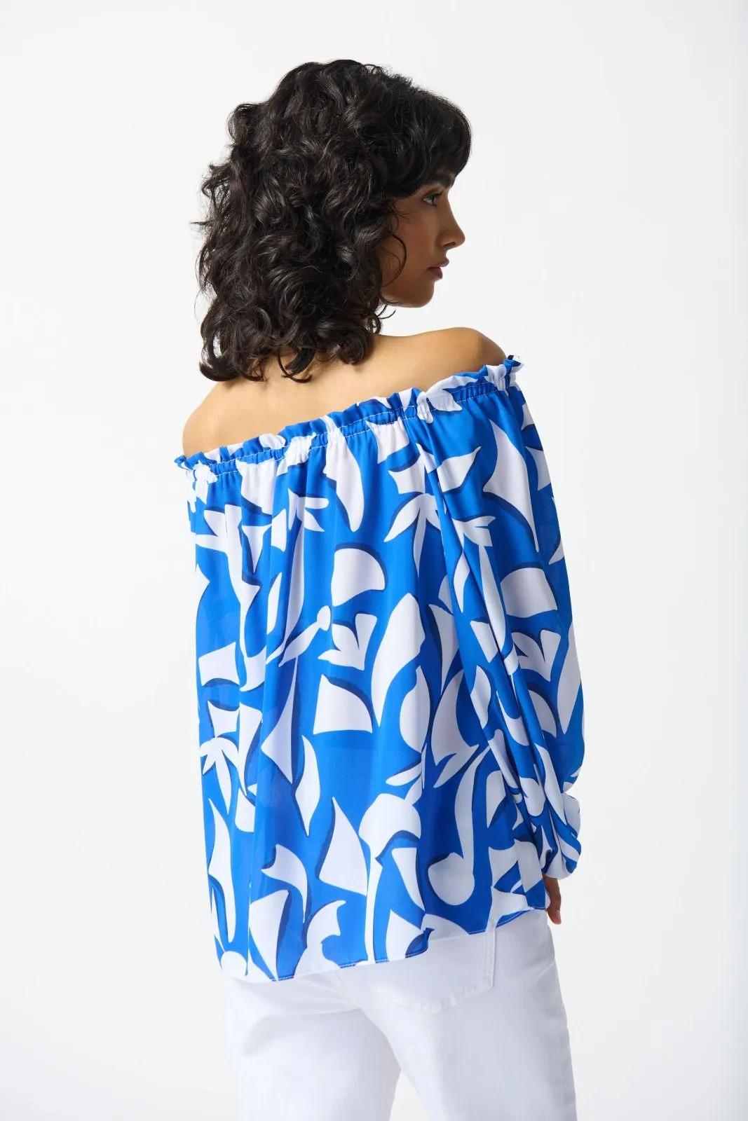 ABSTRACT OFF THE SHOULDER TOP