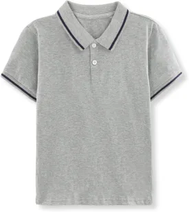 ACESTAR Boys Short Sleeve Polo Shirt Kids Plain School Uniform Polo Shirt for Boys and Girls 4-12 Years