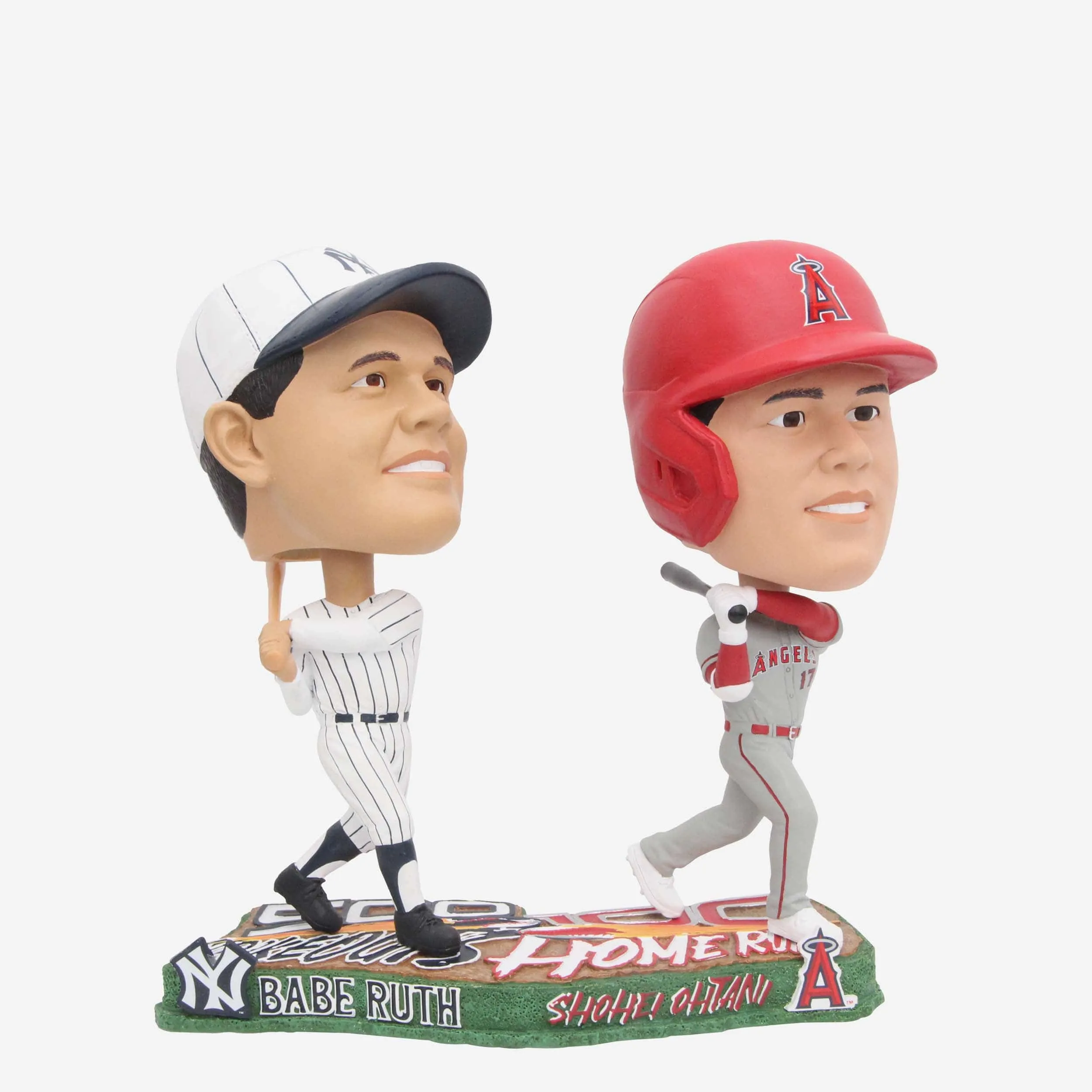 Babe Ruth & Shohei Ohtani New York Yankees & Los Angeles Angels 500 Strikeouts 100 Home Runs Dual Bighead Bobblehead