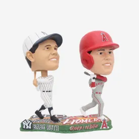 Babe Ruth & Shohei Ohtani New York Yankees & Los Angeles Angels 500 Strikeouts 100 Home Runs Dual Bighead Bobblehead