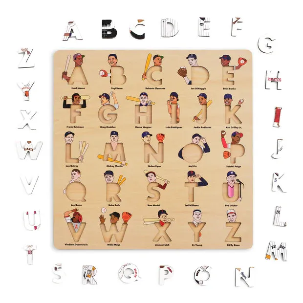 Baseball Legends Wooden Alphabet Puzzle