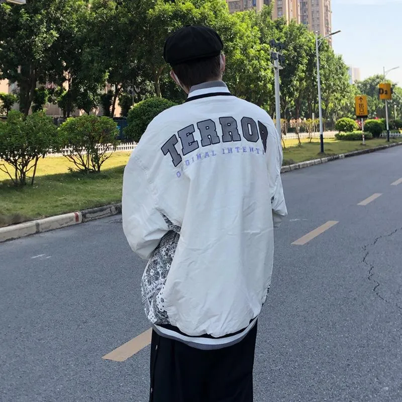 Cashew flower stitching embroidery baseball uniform jacket