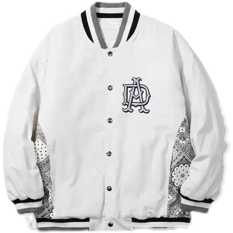 Cashew flower stitching embroidery baseball uniform jacket