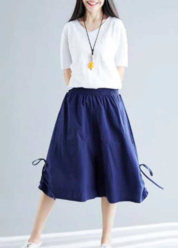Comfy White Wide Leg Cotton Linen Pants Summer
