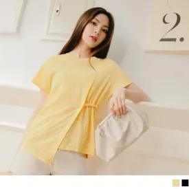 COTTON LACE EMBROIDERED SHORT SLEEVE TOPS