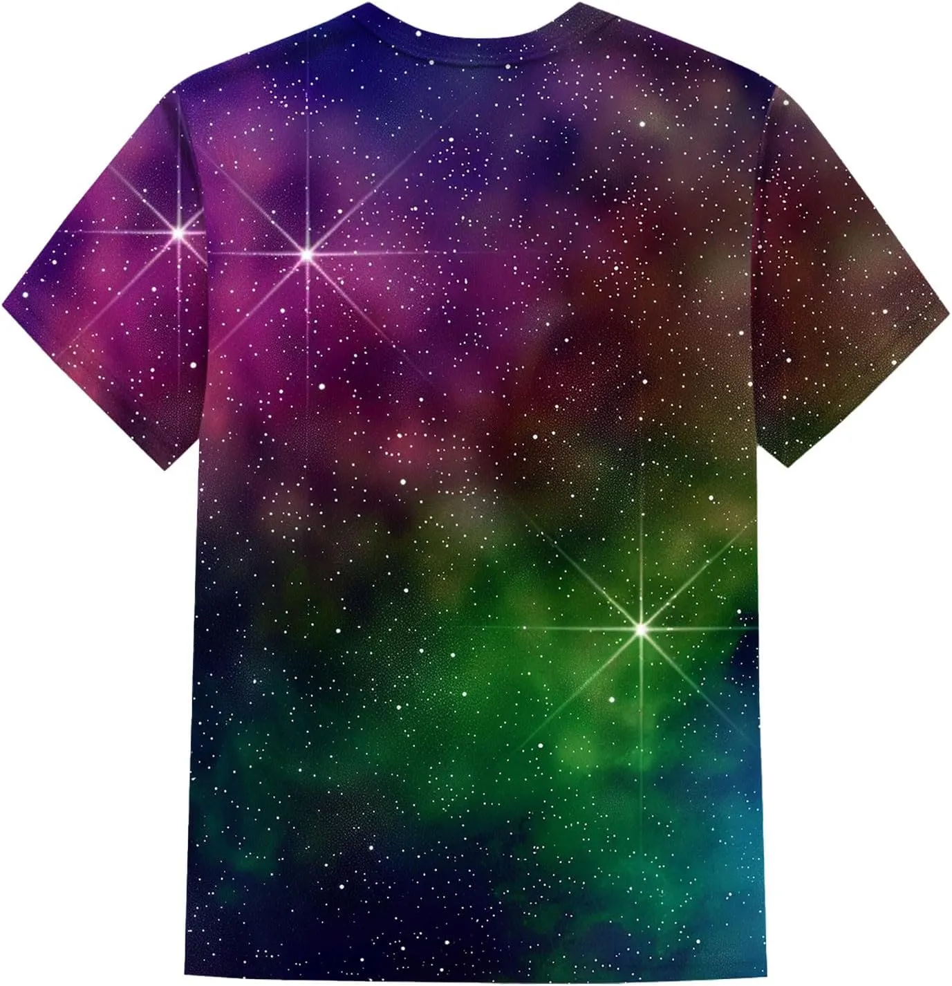 Cute Summer Tops for Women Galaxy Space Print Petite Shirts Casual Short Sleeve Crewneck Graphic Tees Blouses