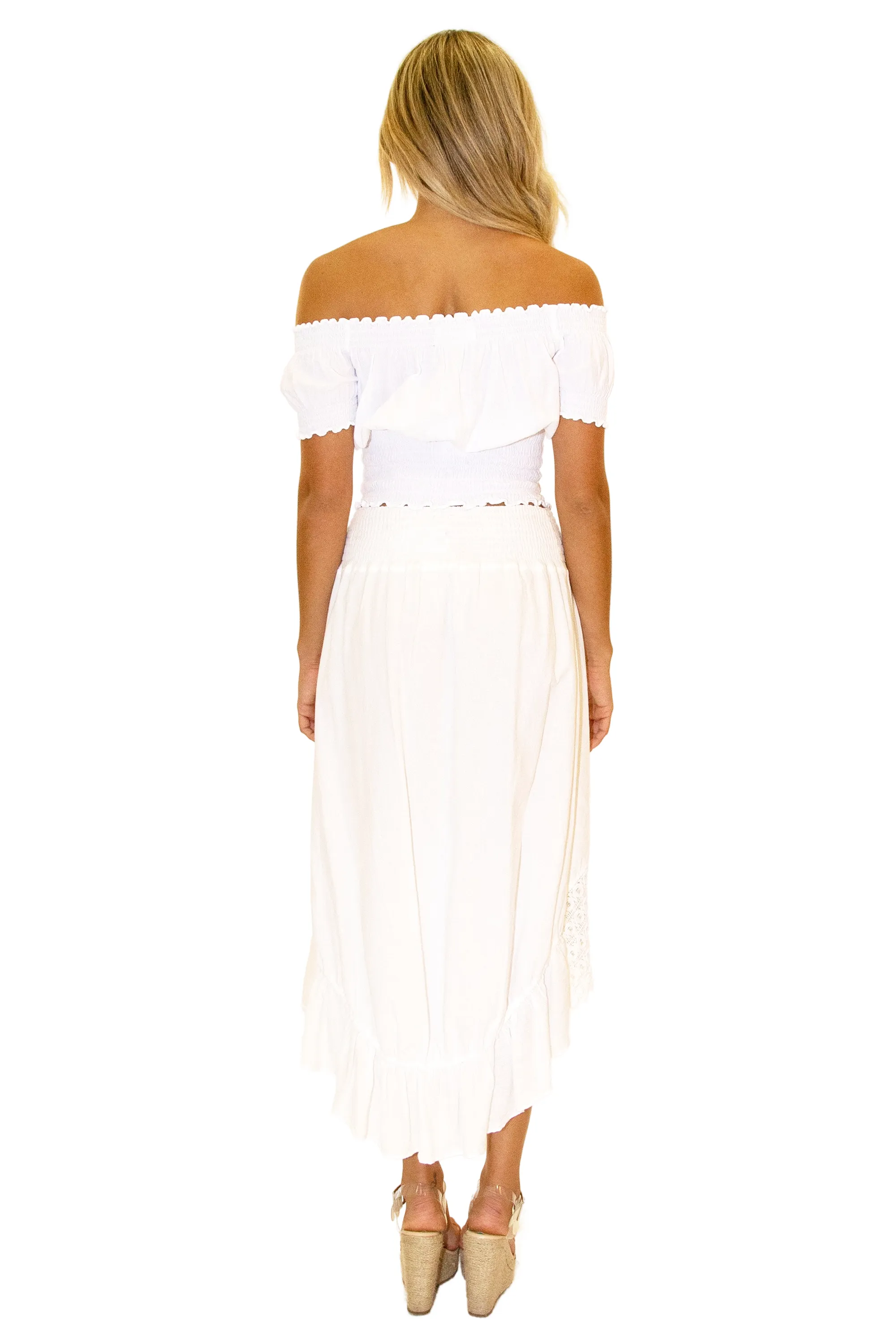 'Delilah' Shirred Off Shoulder Top