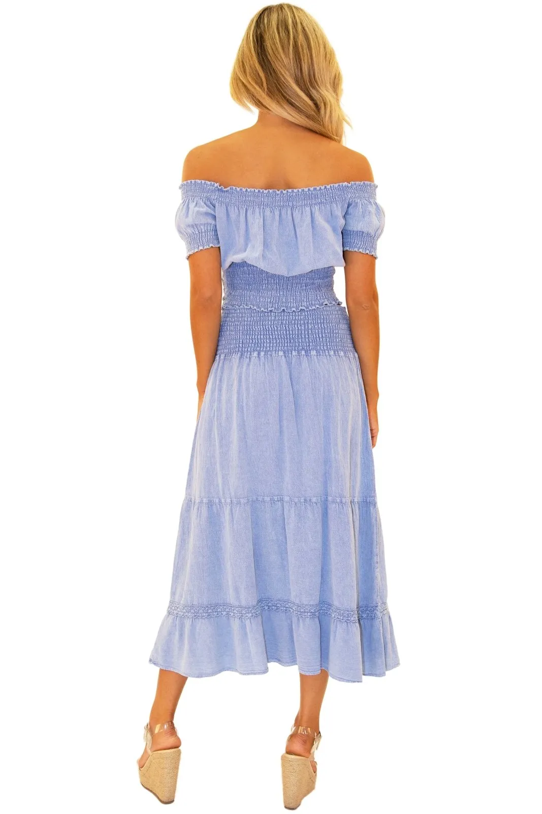 'Delilah' Shirred Off Shoulder Top