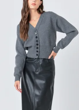 Detailed V Neck Cardigan
