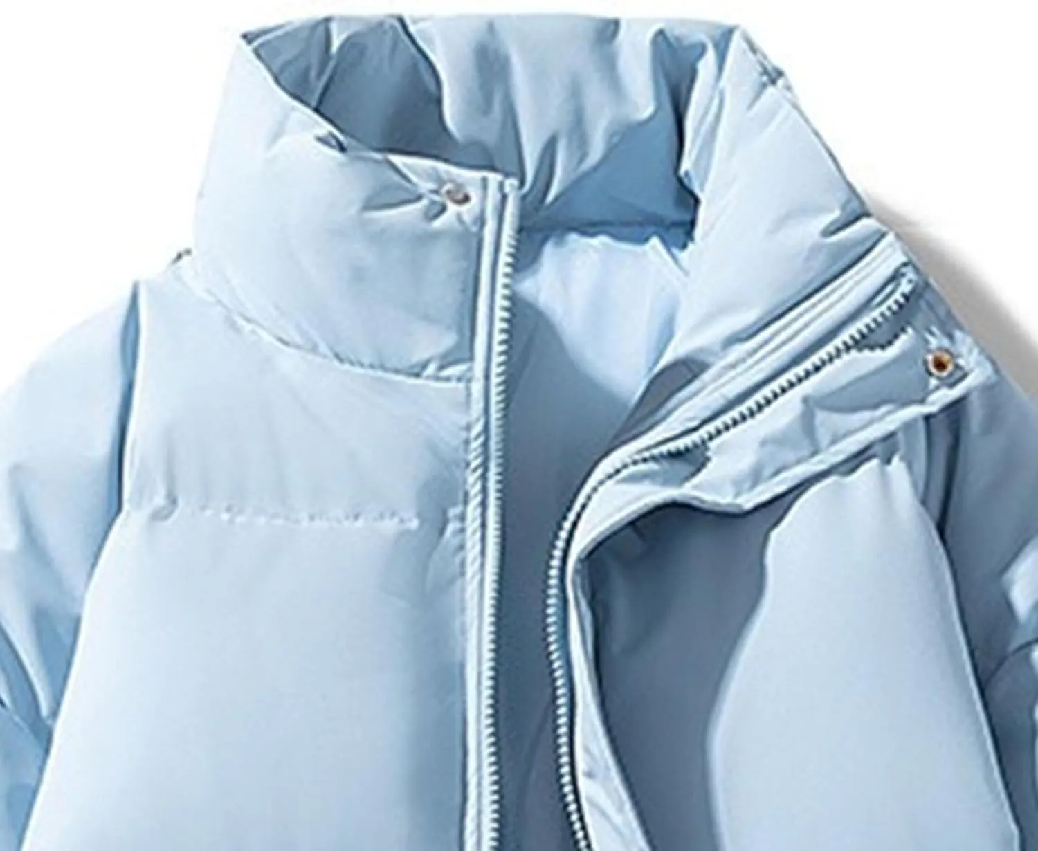 DGHM-JLMY Winter Puffer Jackets For Men Thicken Warm Stand Collar Down Puffy Jacket Solid Couple Casual All-Match Overcoat
