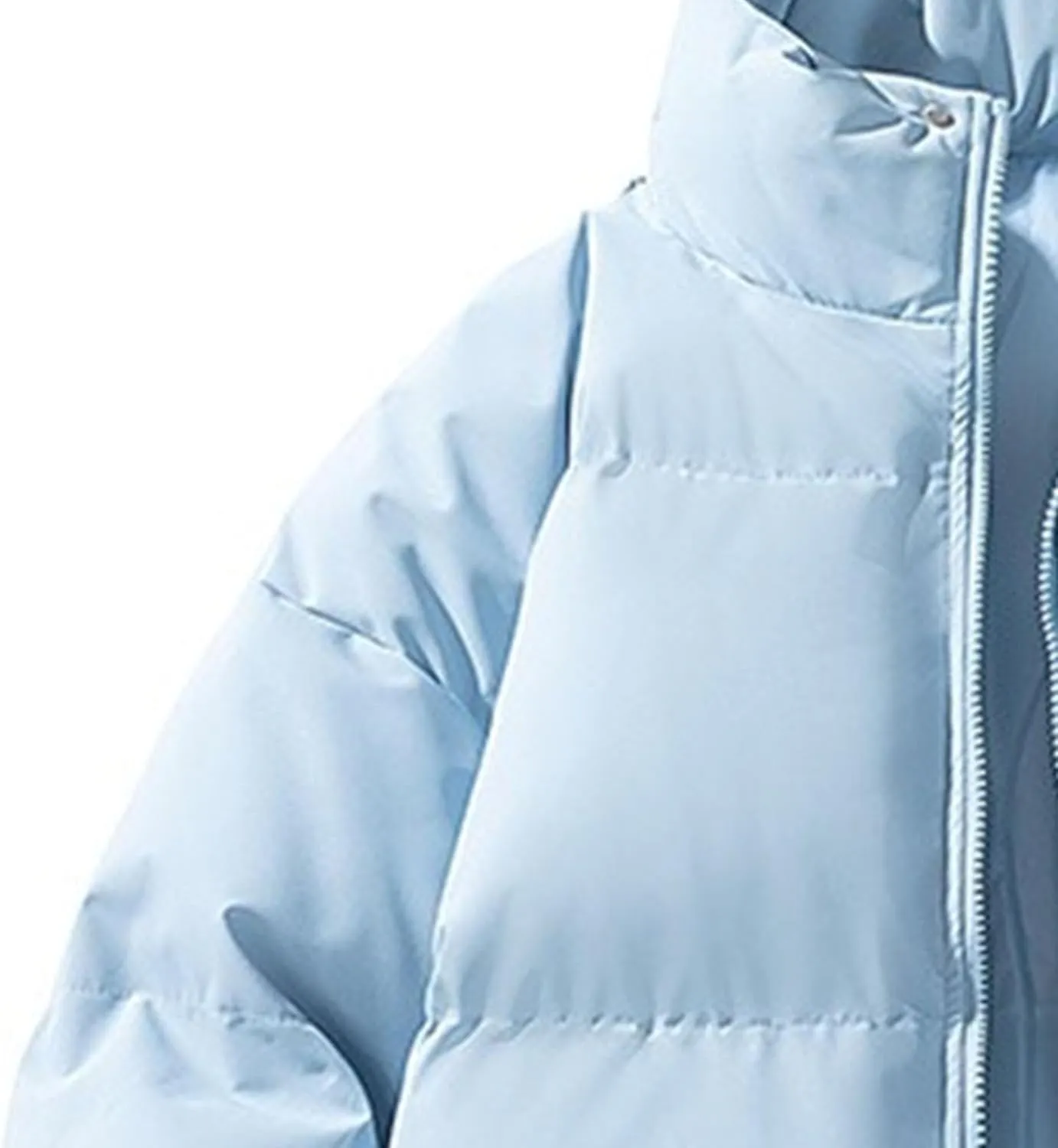 DGHM-JLMY Winter Puffer Jackets For Men Thicken Warm Stand Collar Down Puffy Jacket Solid Couple Casual All-Match Overcoat
