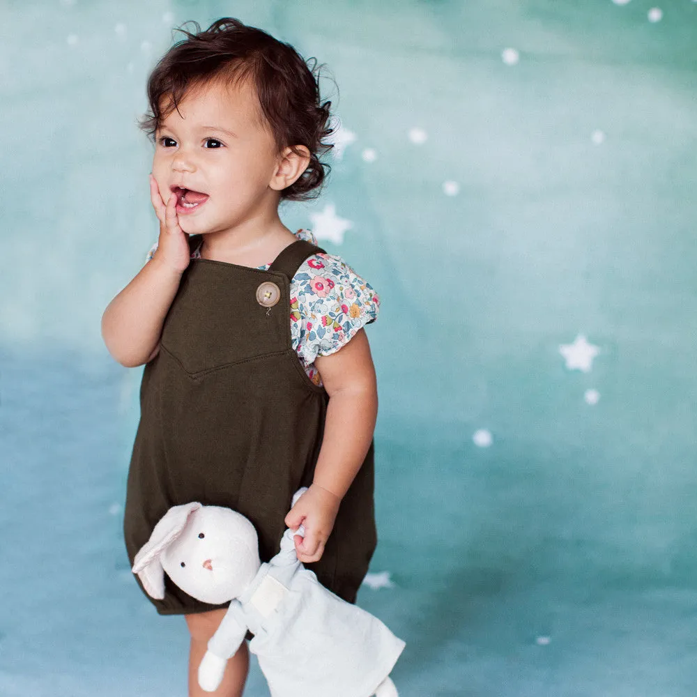 Forest Green Picnic Overalls for Kids
