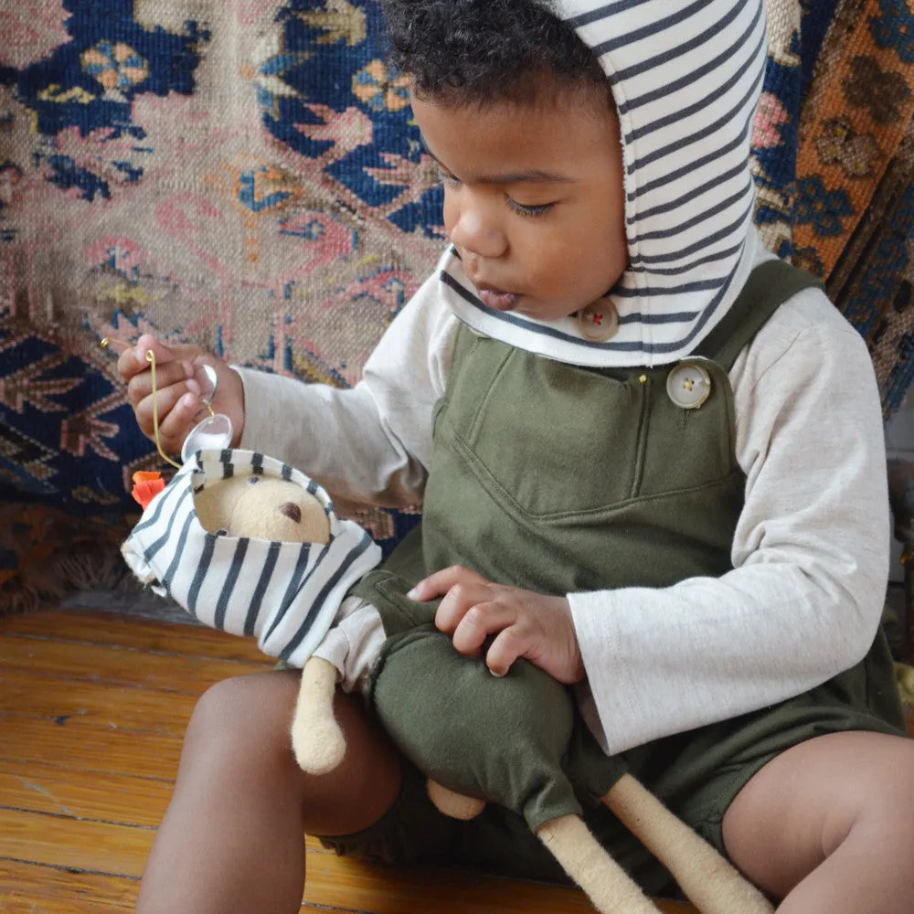 Forest Green Picnic Overalls for Kids