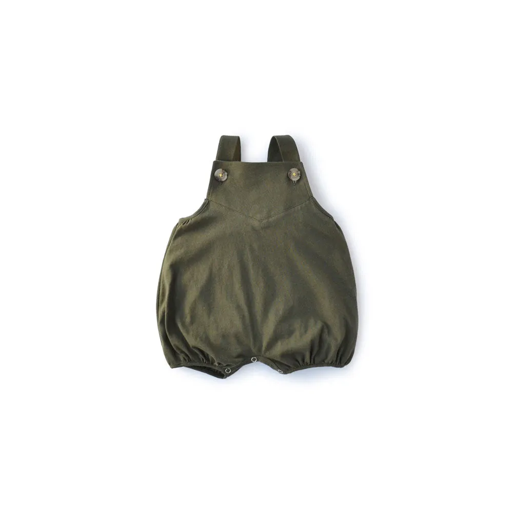 Forest Green Picnic Overalls for Kids