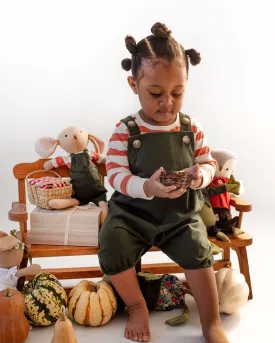 Forest Green Picnic Overalls for Kids