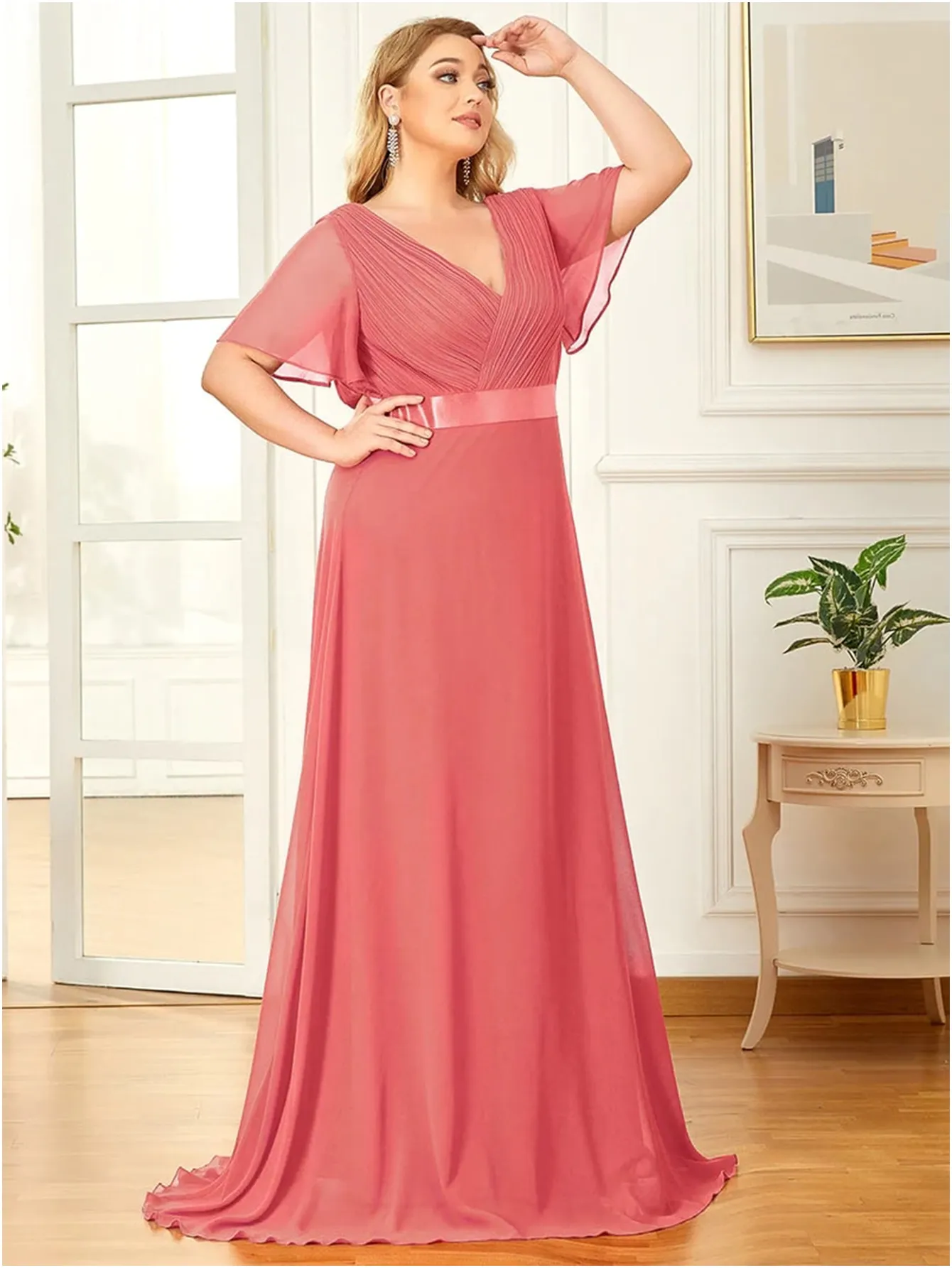 Funki Buys | Dresses | Women's Elegant Chiffon Evening Dress
