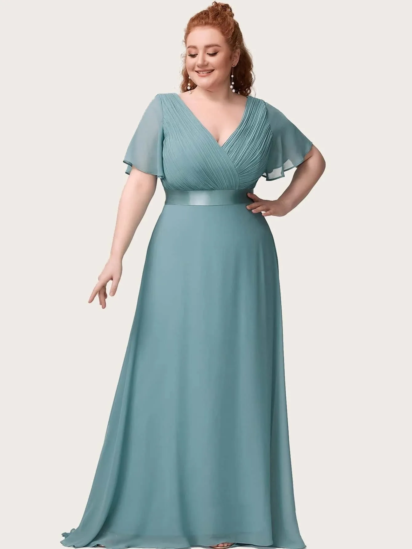 Funki Buys | Dresses | Women's Elegant Chiffon Evening Dress
