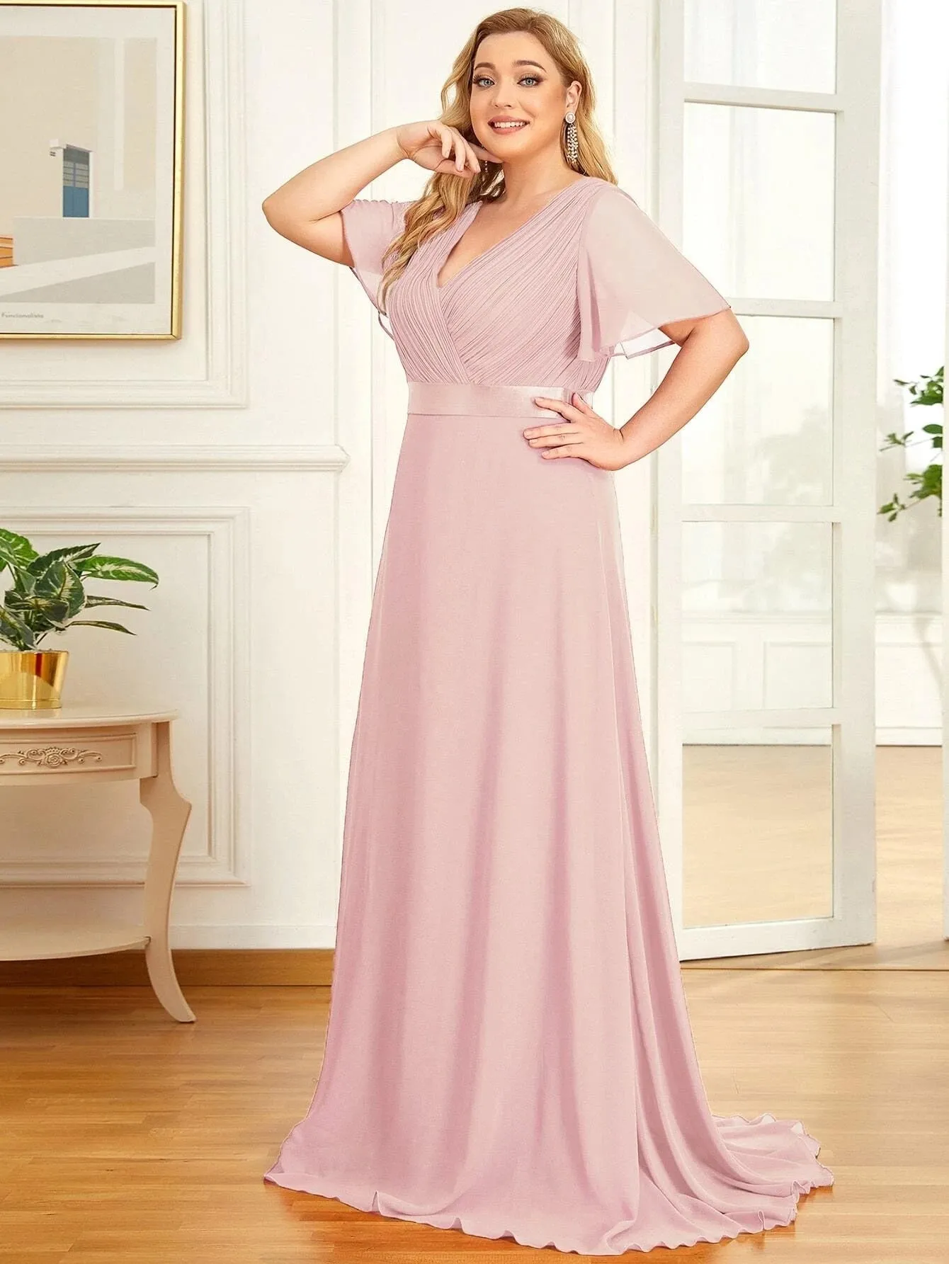 Funki Buys | Dresses | Women's Elegant Chiffon Evening Dress