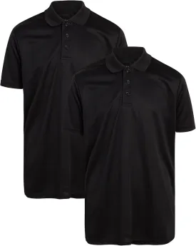 Galaxy by Harvic Boys School Uniform Shirt - 2 Pack Moisture Wicking Short Sleeve Polo T-Shirt (8-20)