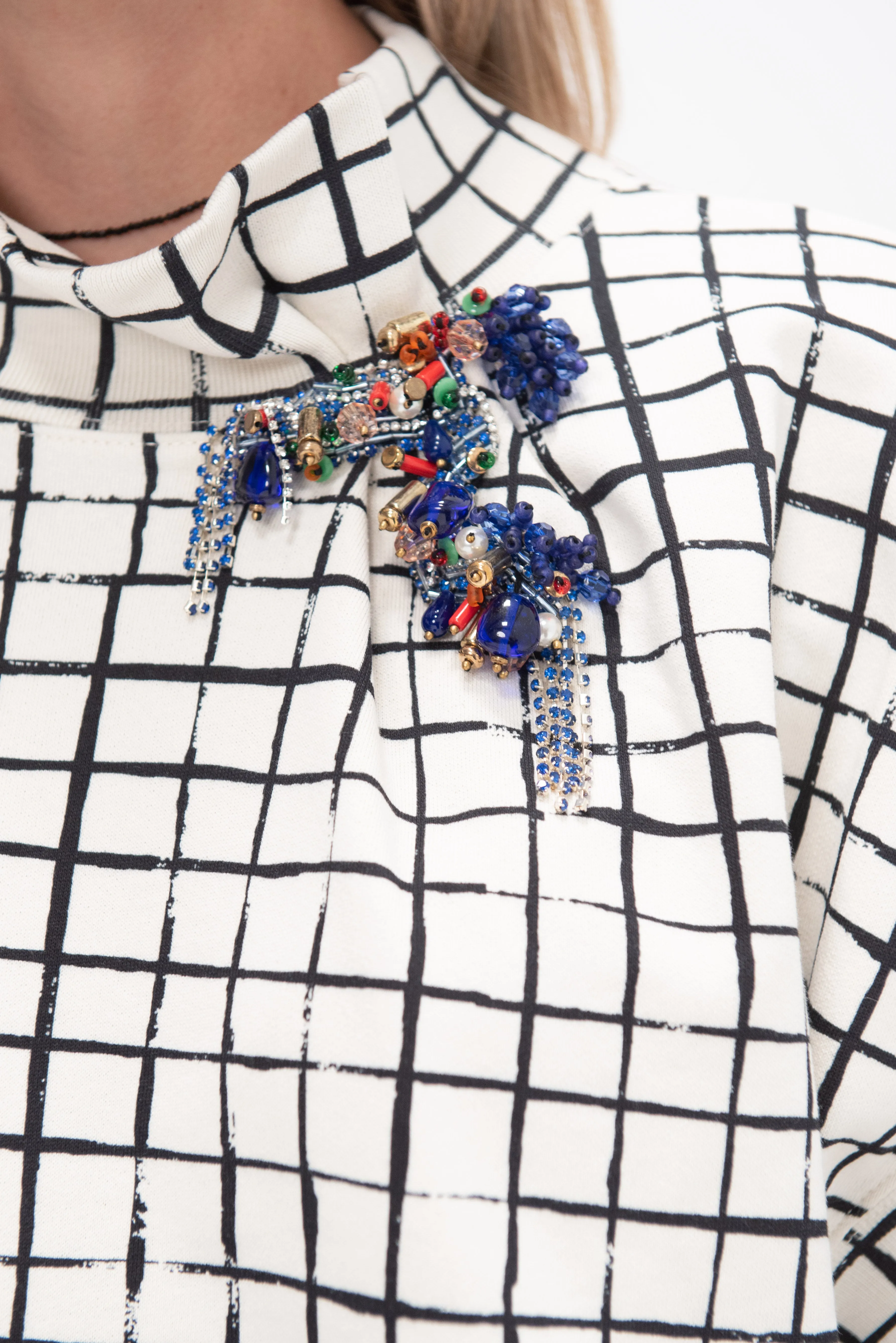 Grid Top, Ecru