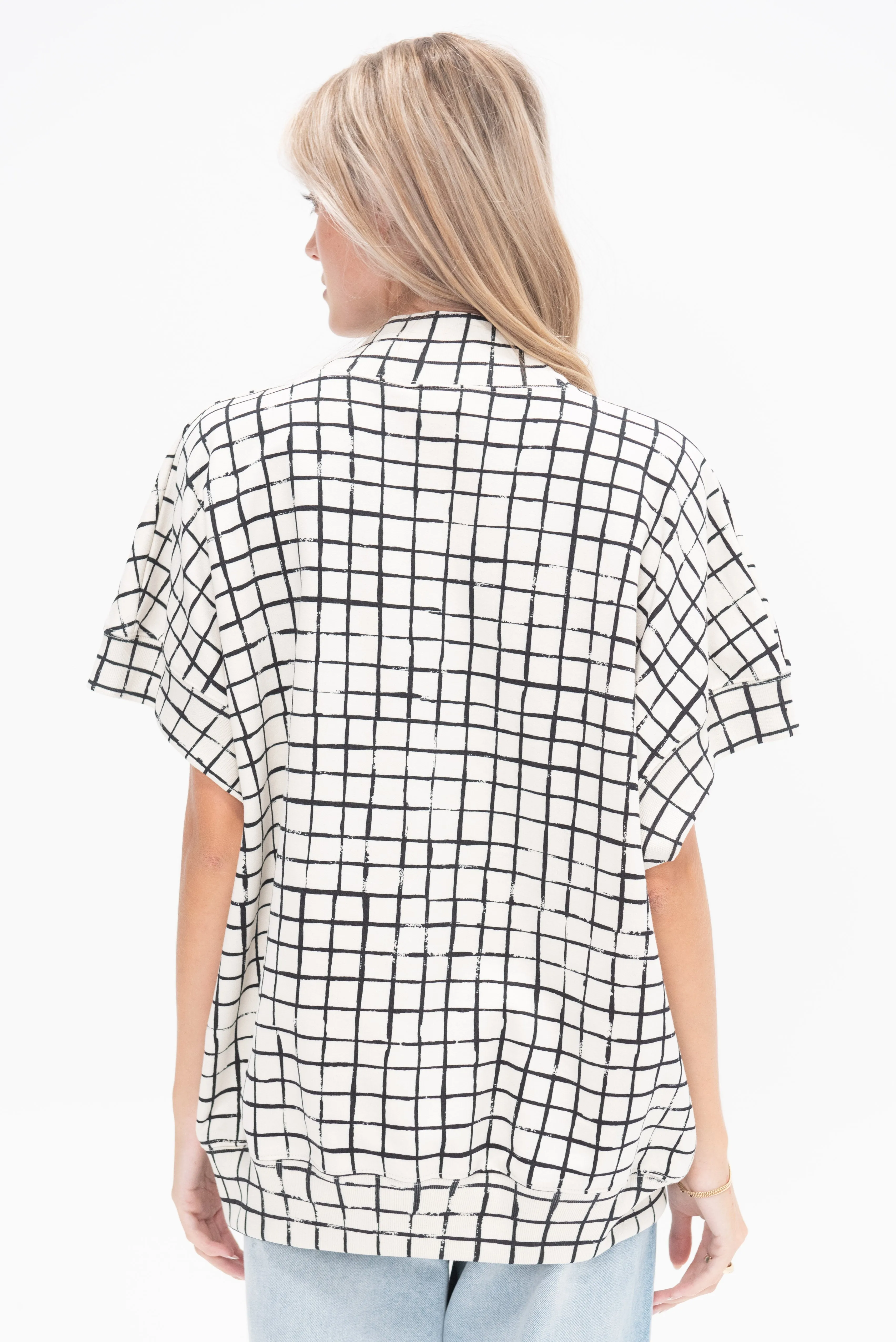 Grid Top, Ecru