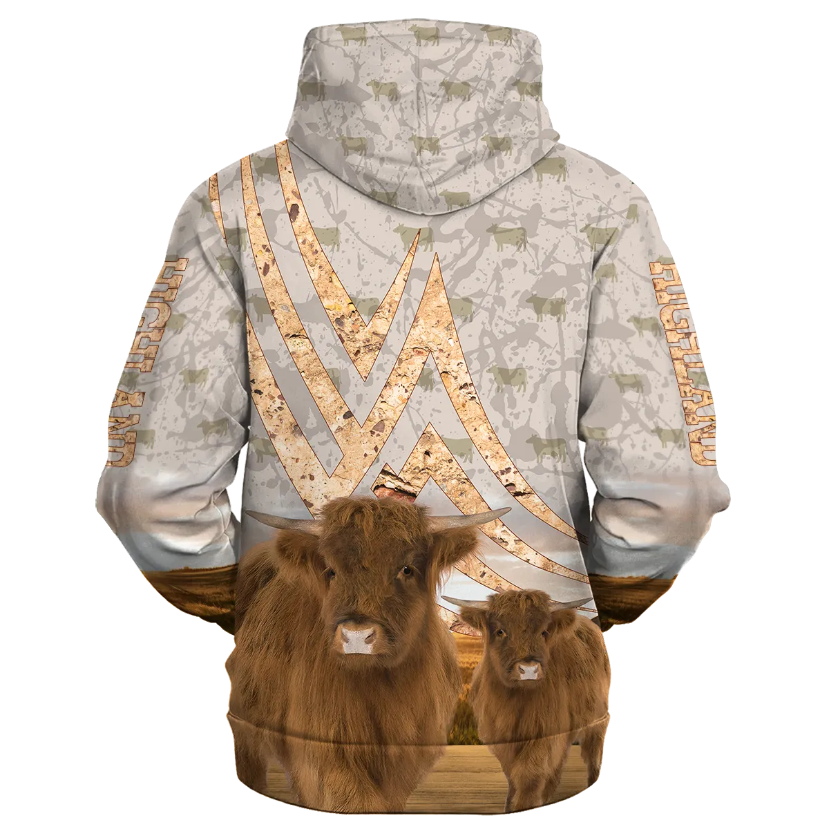 Highland On A Stone Background Hoodie