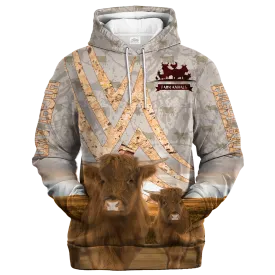 Highland On A Stone Background Hoodie