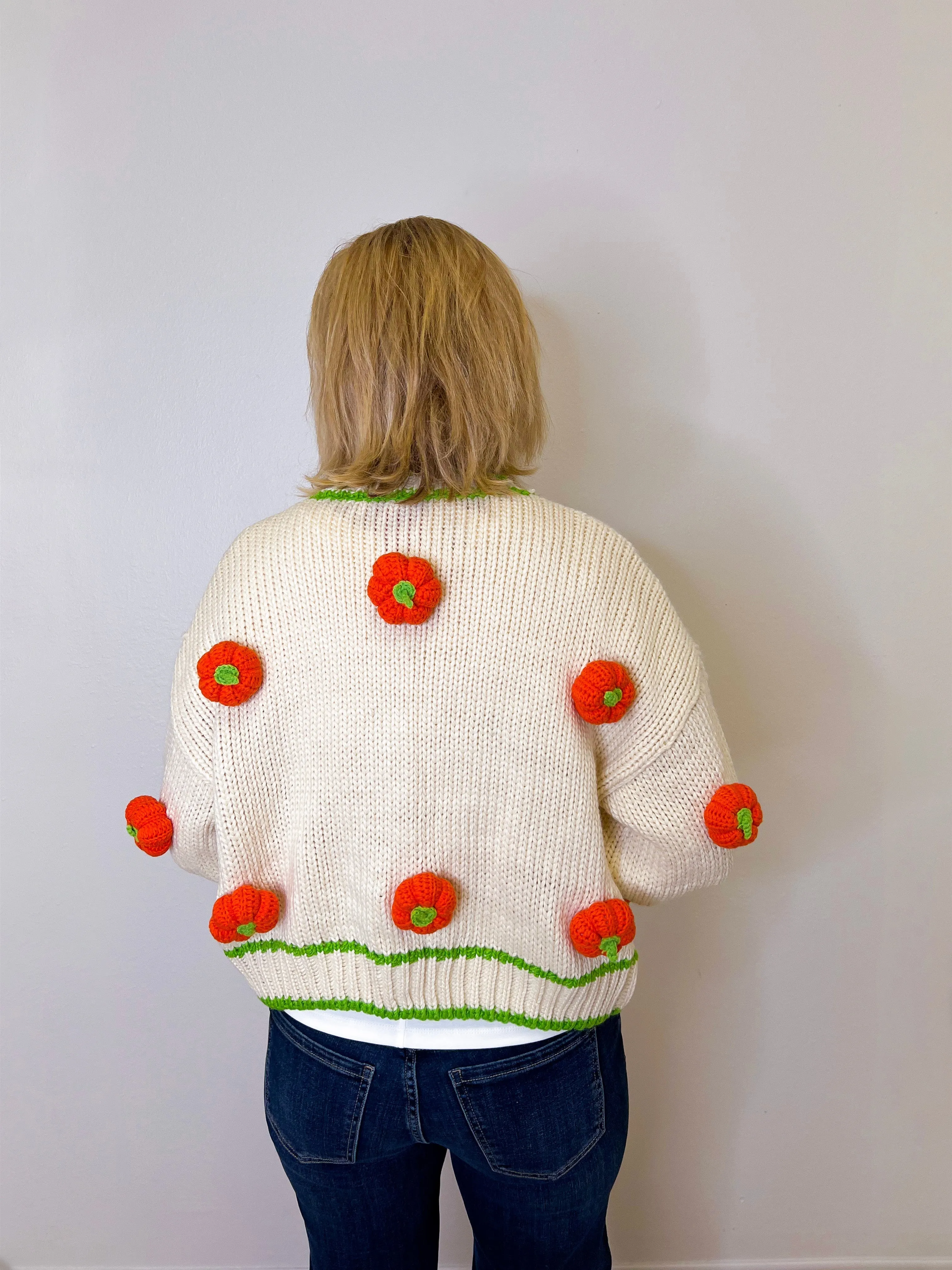 KNITTED PUPMKIN CARDIGAN