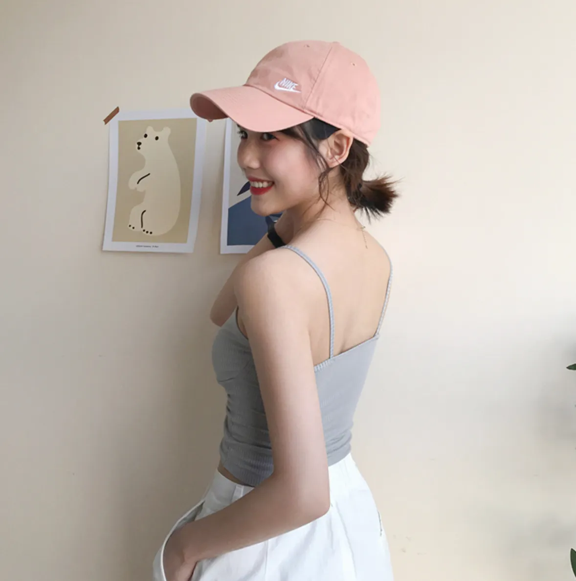 [Korean Style] Cerise Cotton Wrap Cropped Camis