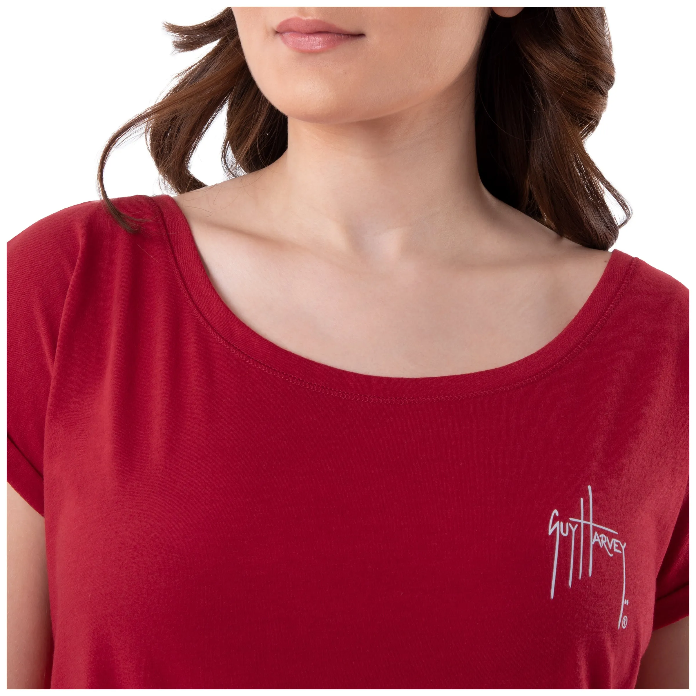 Ladies Wild Flowers Roll Sleeve Dolman Top