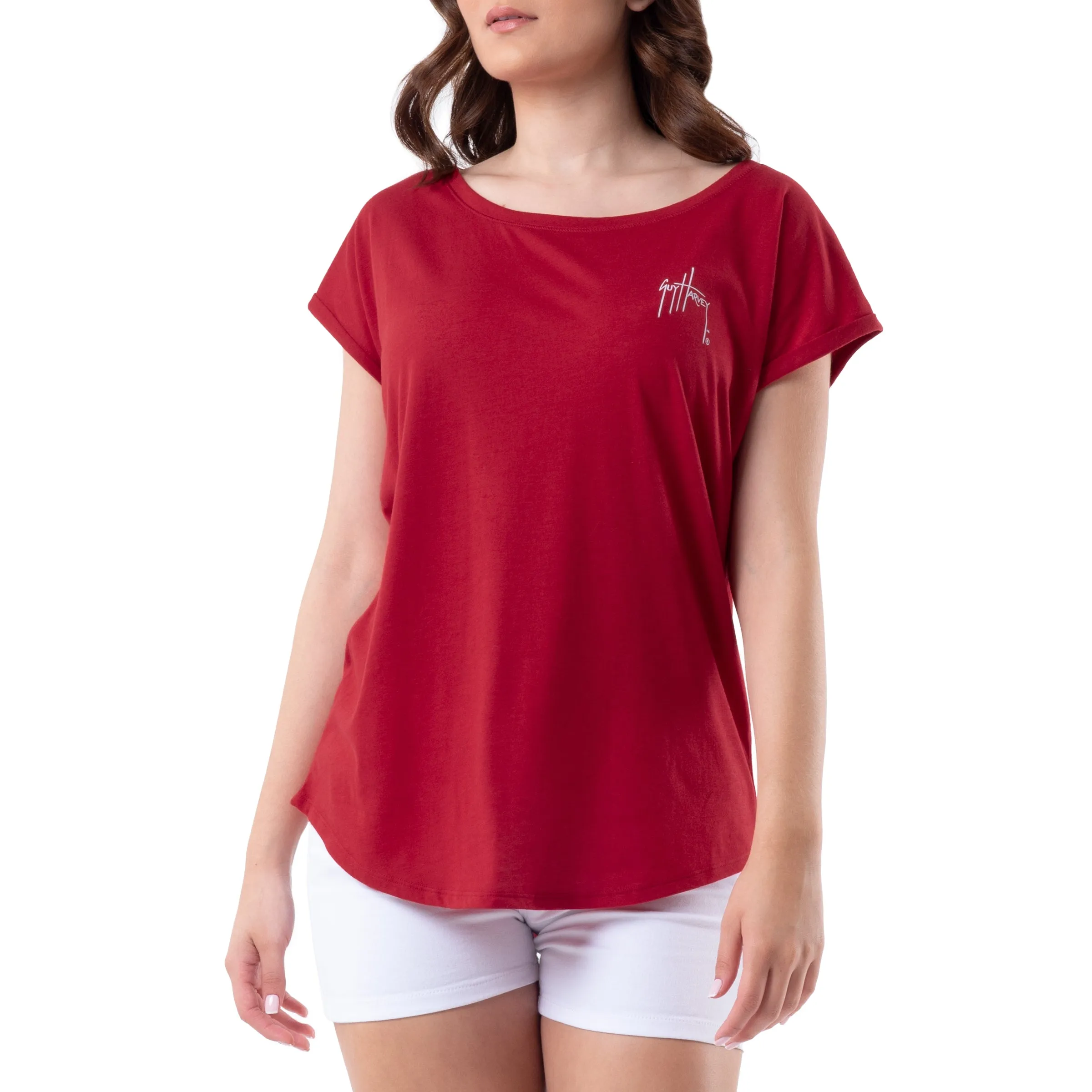 Ladies Wild Flowers Roll Sleeve Dolman Top