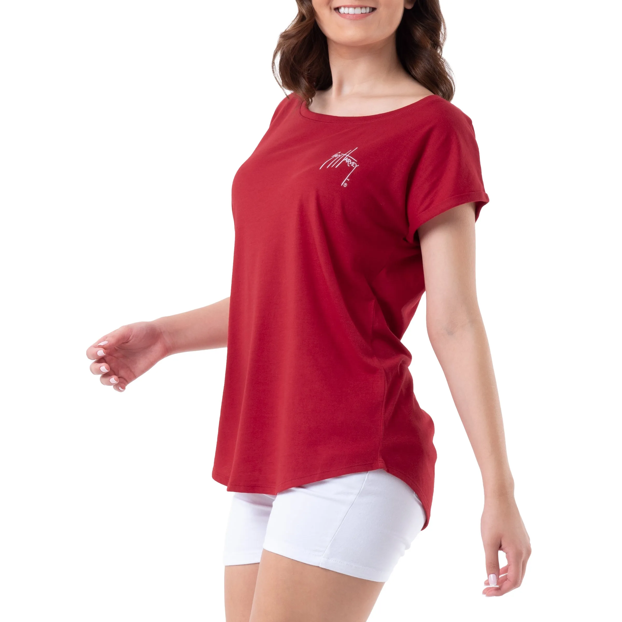 Ladies Wild Flowers Roll Sleeve Dolman Top