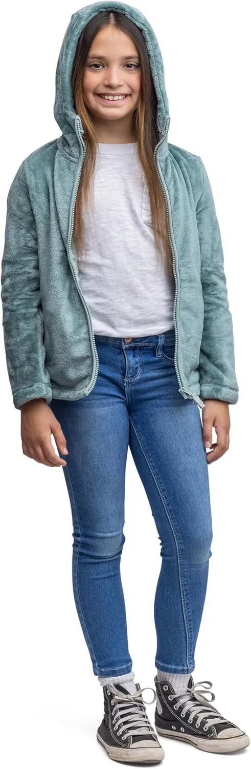 Lands' End Girls Softest Fleece Full Zip Hoodie Sweatshirt (XS-L)