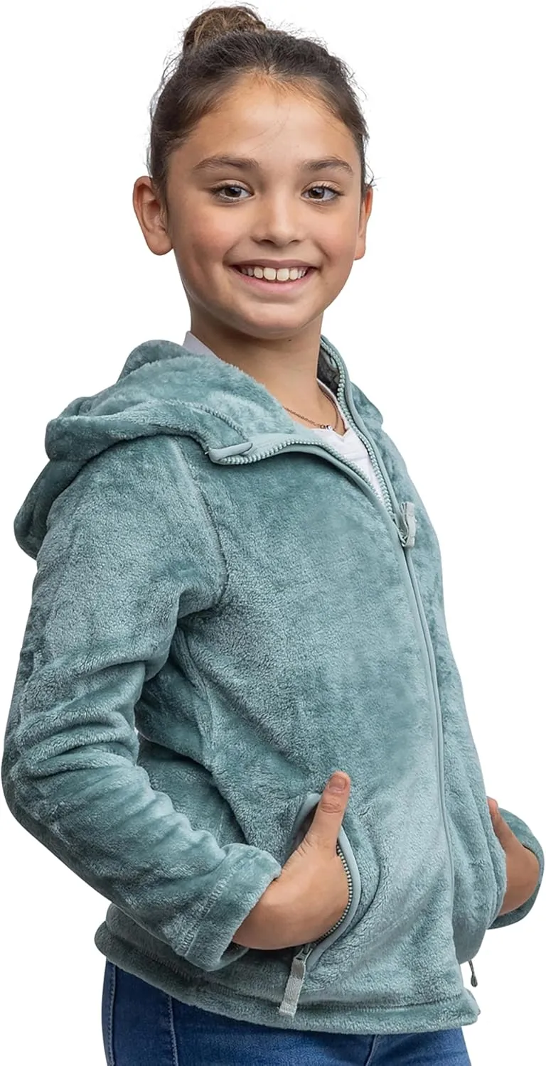 Lands' End Girls Softest Fleece Full Zip Hoodie Sweatshirt (XS-L)