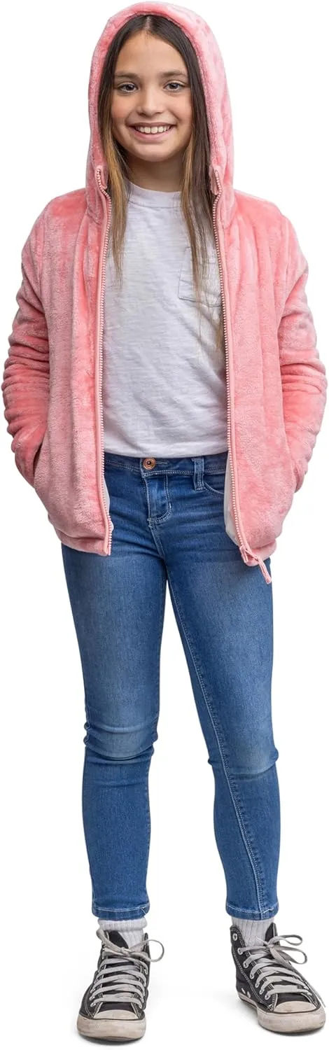 Lands' End Girls Softest Fleece Full Zip Hoodie Sweatshirt (XS-L)
