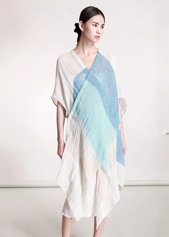 Light Blue V Neck Asymmetrical Cardigan Summer