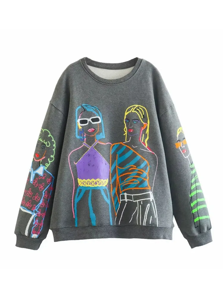 Madelyn Graphic Print Oversized Sweatshirt