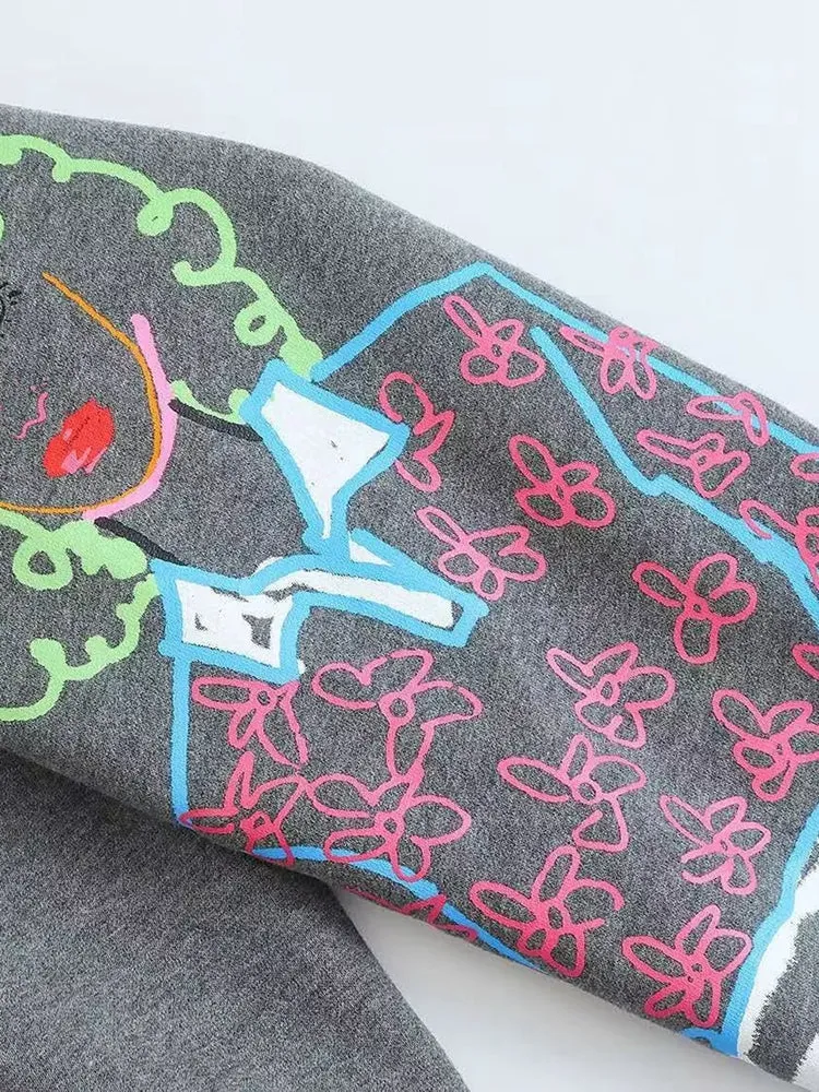 Madelyn Graphic Print Oversized Sweatshirt
