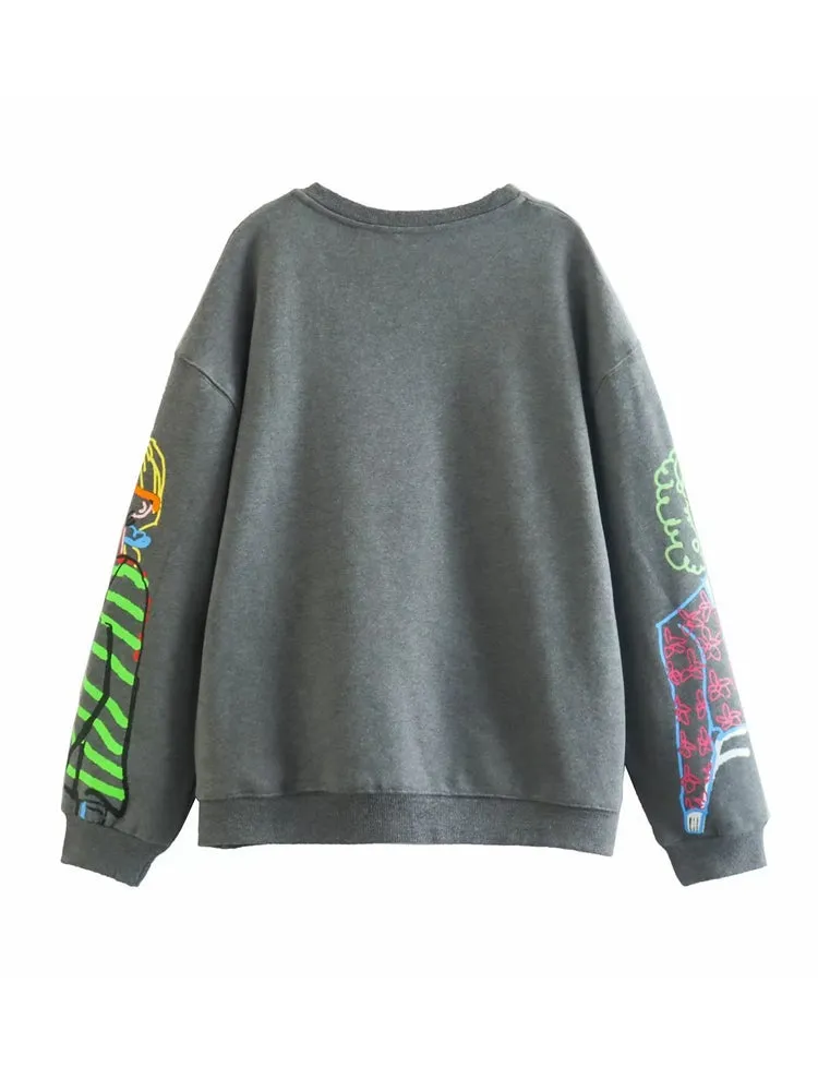 Madelyn Graphic Print Oversized Sweatshirt