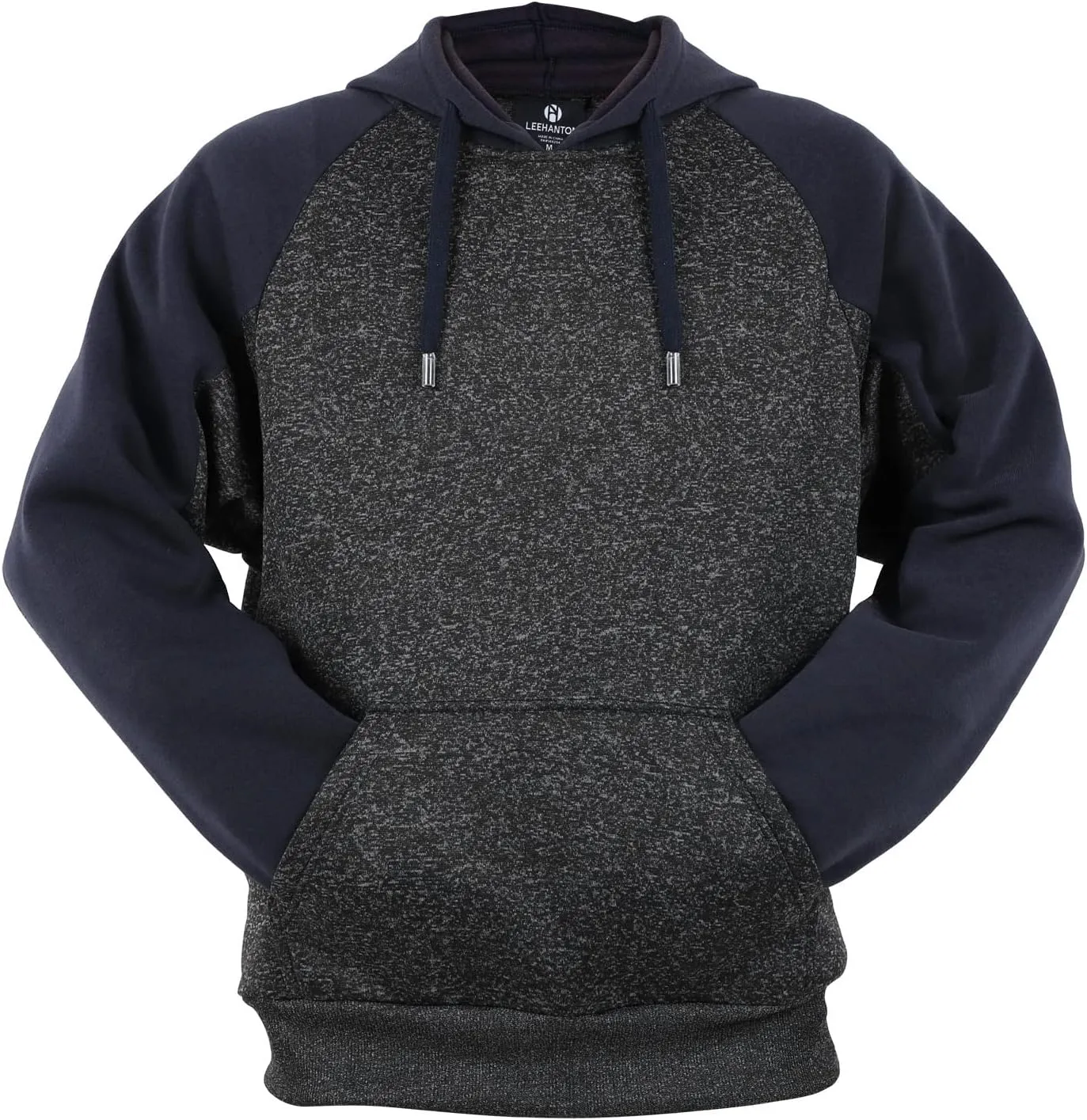 Men's Color Block Hoodie Soft Fleece Sweatshirt with Front Side Pockets