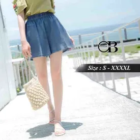 ORANGEBEAR WAIST ELASTIC DEMIN SHORTS