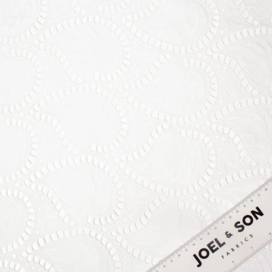 Paisley Open Work Pure Cotton Embroidery