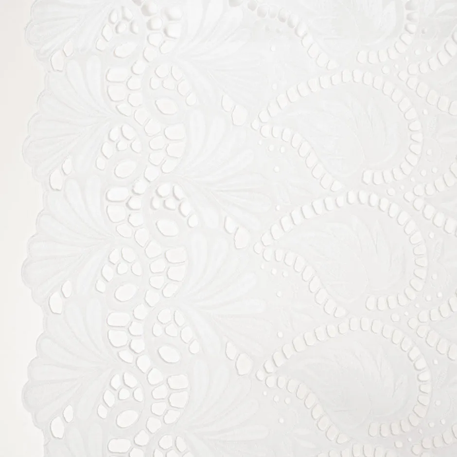 Paisley Open Work Pure Cotton Embroidery