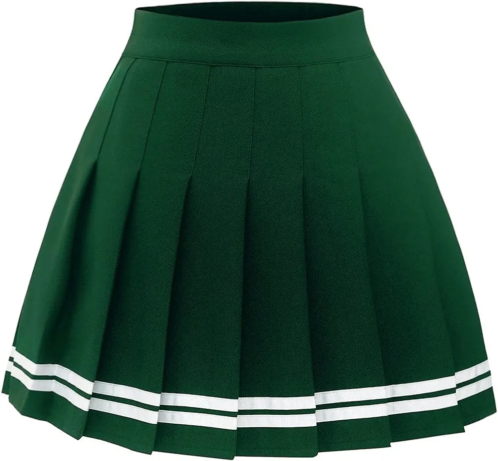 Pleated Skirts for Women Mini High Waist Skater Tennis Skirt A-line Cheerleader Skirt