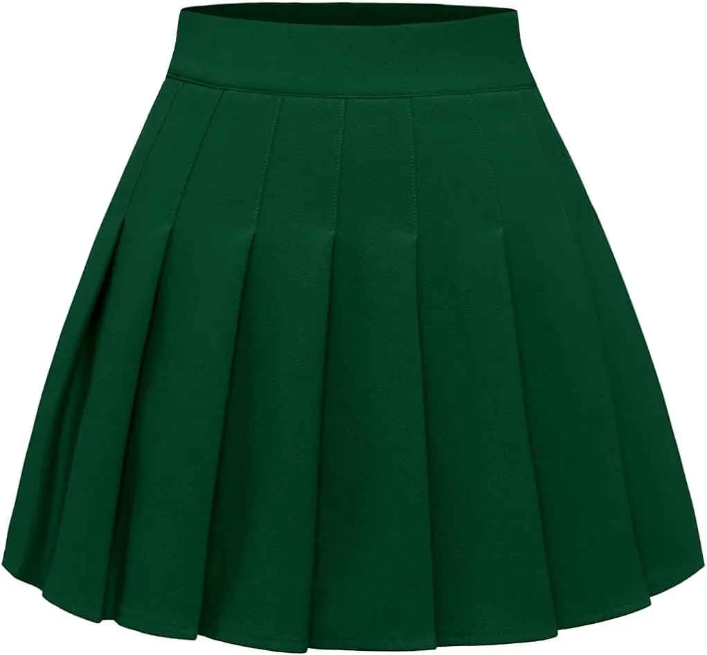 Pleated Skirts for Women Mini High Waist Skater Tennis Skirt A-line Cheerleader Skirt