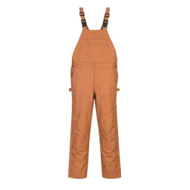 PORTWEST® Duck Quilt Lined FR Bib Water Repellant Brown Overalls - UFR49